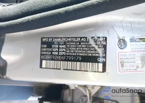 2006 Mercedes-Benz C 280 Luxury 4Matic from USA, damaged, VIN WDBRF92H06F799179